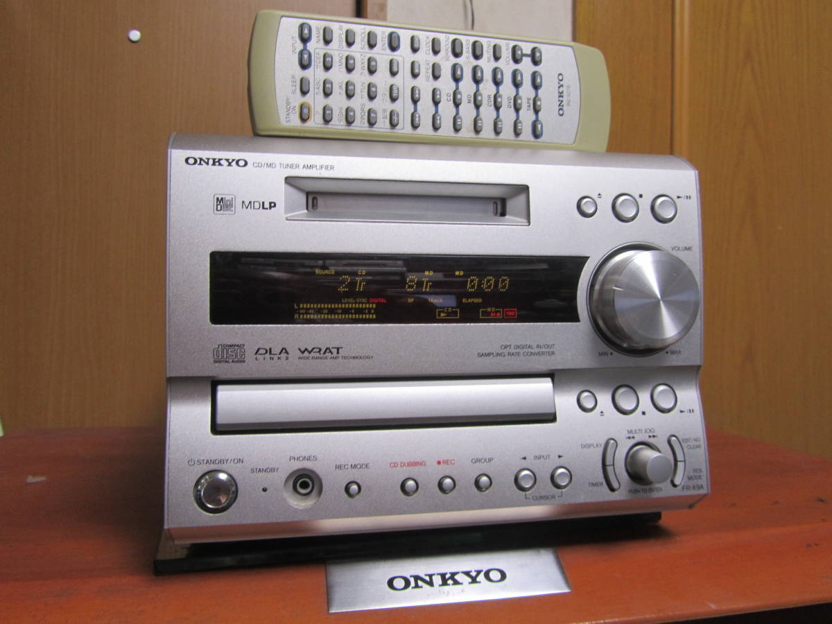 品質が ONKYO FR-X9A 動作・状態良好 リモコン付 MDコンポ