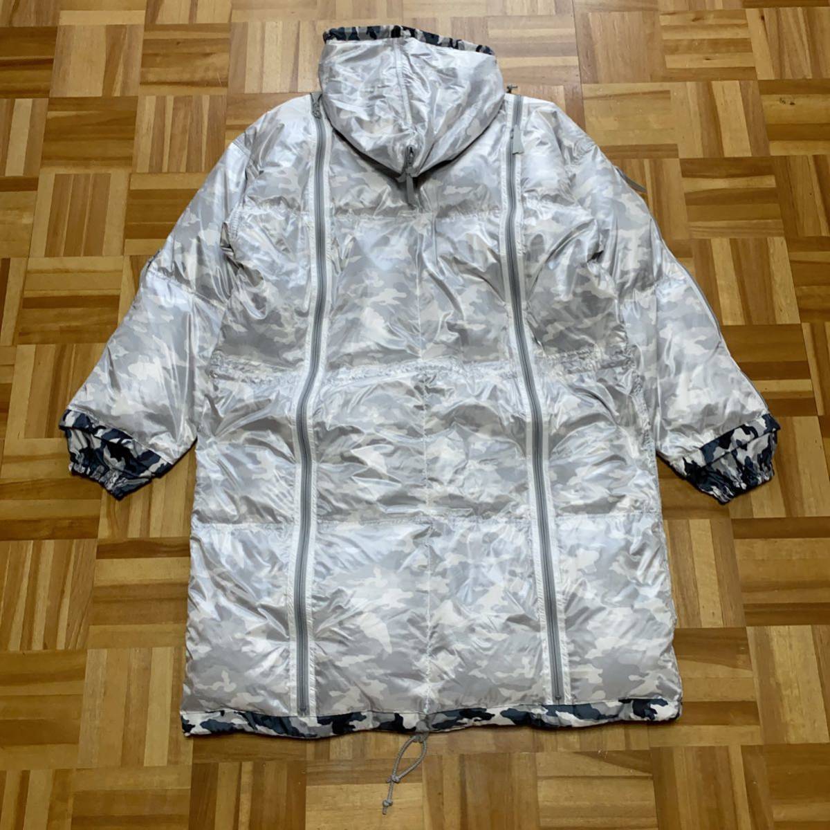 送料無料【未使用】FINAL HOME/archive 多重ジップ ダウンコート/白×迷彩/Y2K/ファイナルホーム/ISSEY MIYAKE/down coat jacket_画像4