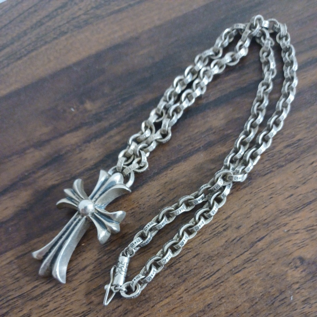 有名ブランド CHROME HEARTS タイプ シルバー925 ネックレス クロス