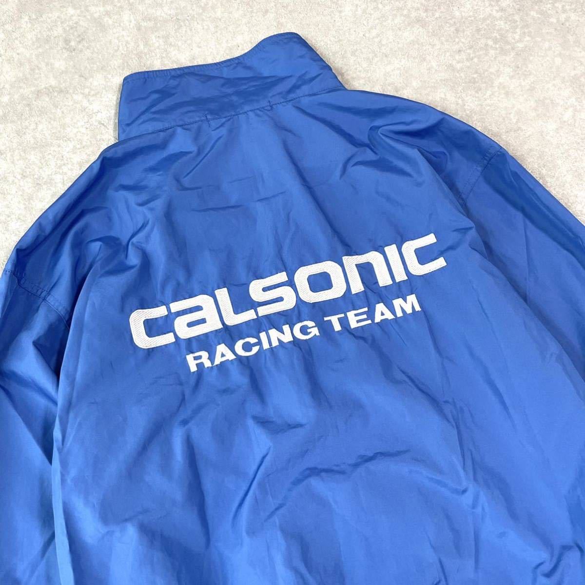 calsonic RACING TEAM カルソニック刺繍 ナイロンジャケット ジャンパー ブルゾン 日産 NISSAN GT 日本車 japan rare jacket_画像4