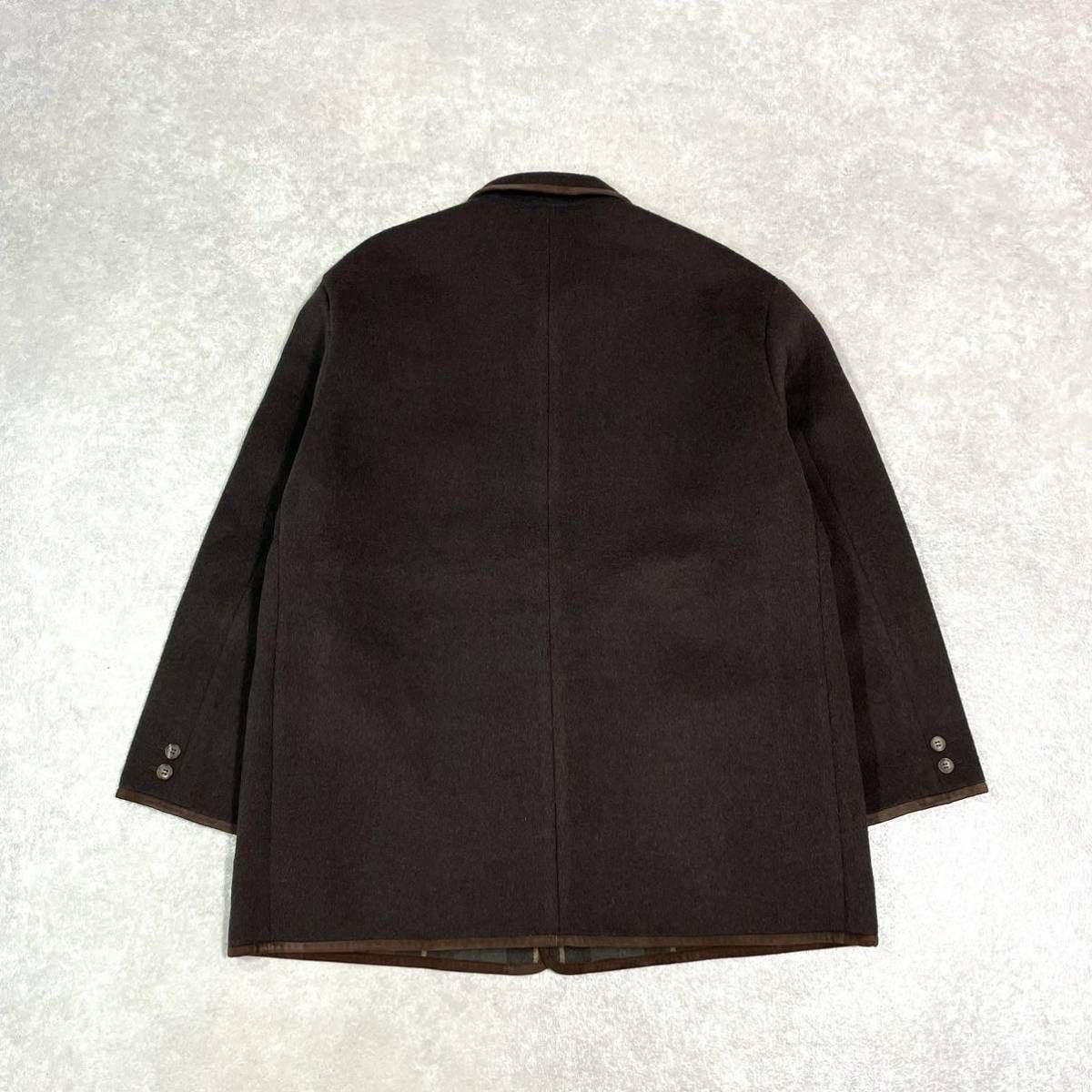 新作 ウール 軽量 パイピング レザー 羊革 パパス Papas 美品 ハーフ