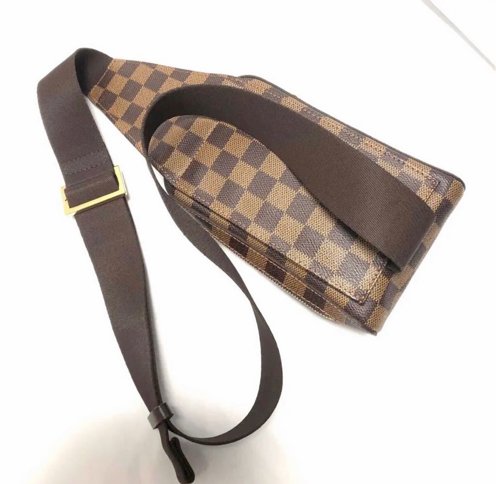 LOUIS VUITTON ルイヴィトン ダミエ ジェロニモス ウエストポーチ ショルダー バッグ ブラウン 中古_画像2