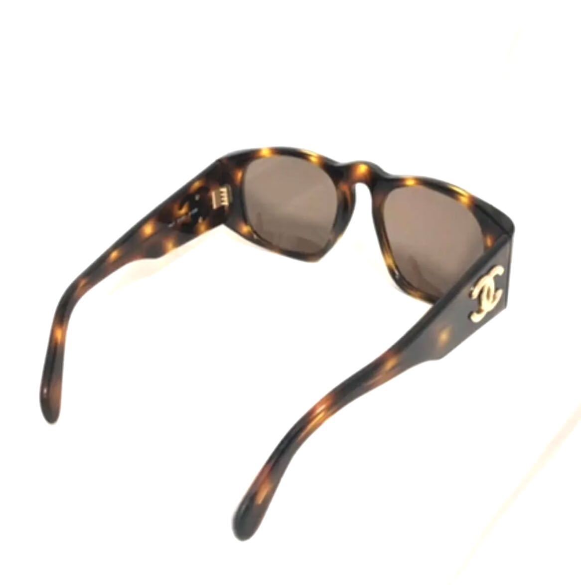  Chanel CHANEL here Mark Logo sunglasses Brown tea 01451 91235 tortoise shell style CC Gold metal fittings here Mark used 