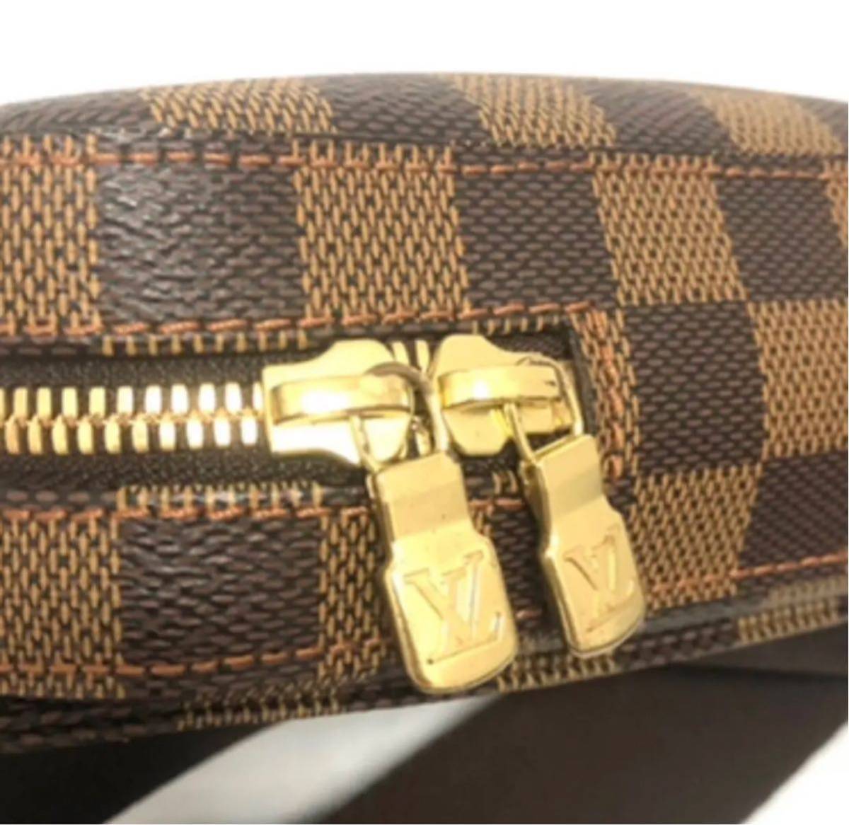 LOUIS VUITTON ルイヴィトン ダミエ ジェロニモス ウエストポーチ ショルダー バッグ ブラウン 中古_画像8