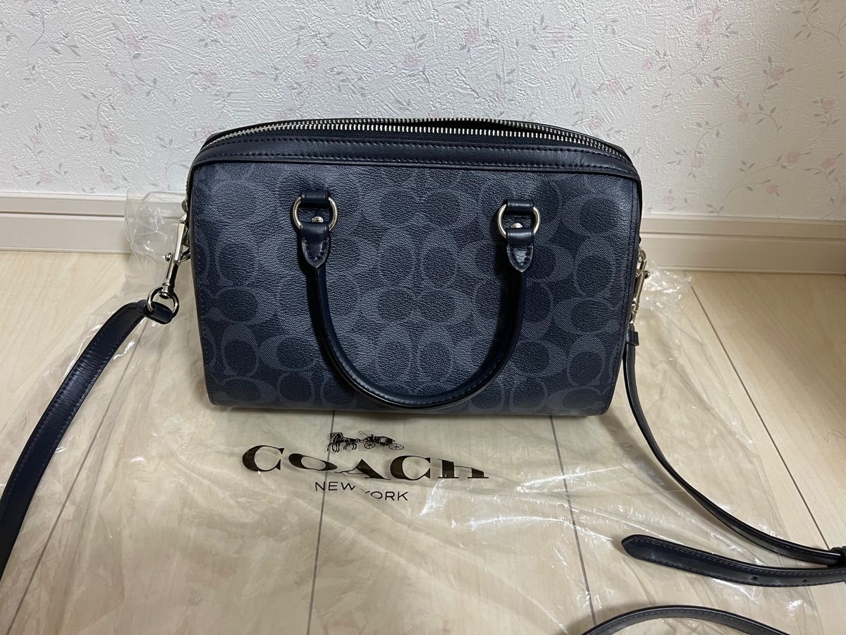 【新品未使用】【値下げ】 COACH コーチ ショルダーバッグ レザー ローワン ブラック 2way ハンドバッグ ボストン ミニ