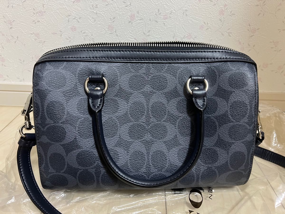 【新品未使用】【値下げ】 COACH コーチ ショルダーバッグ レザー ローワン ブラック 2way ハンドバッグ ボストン ミニ