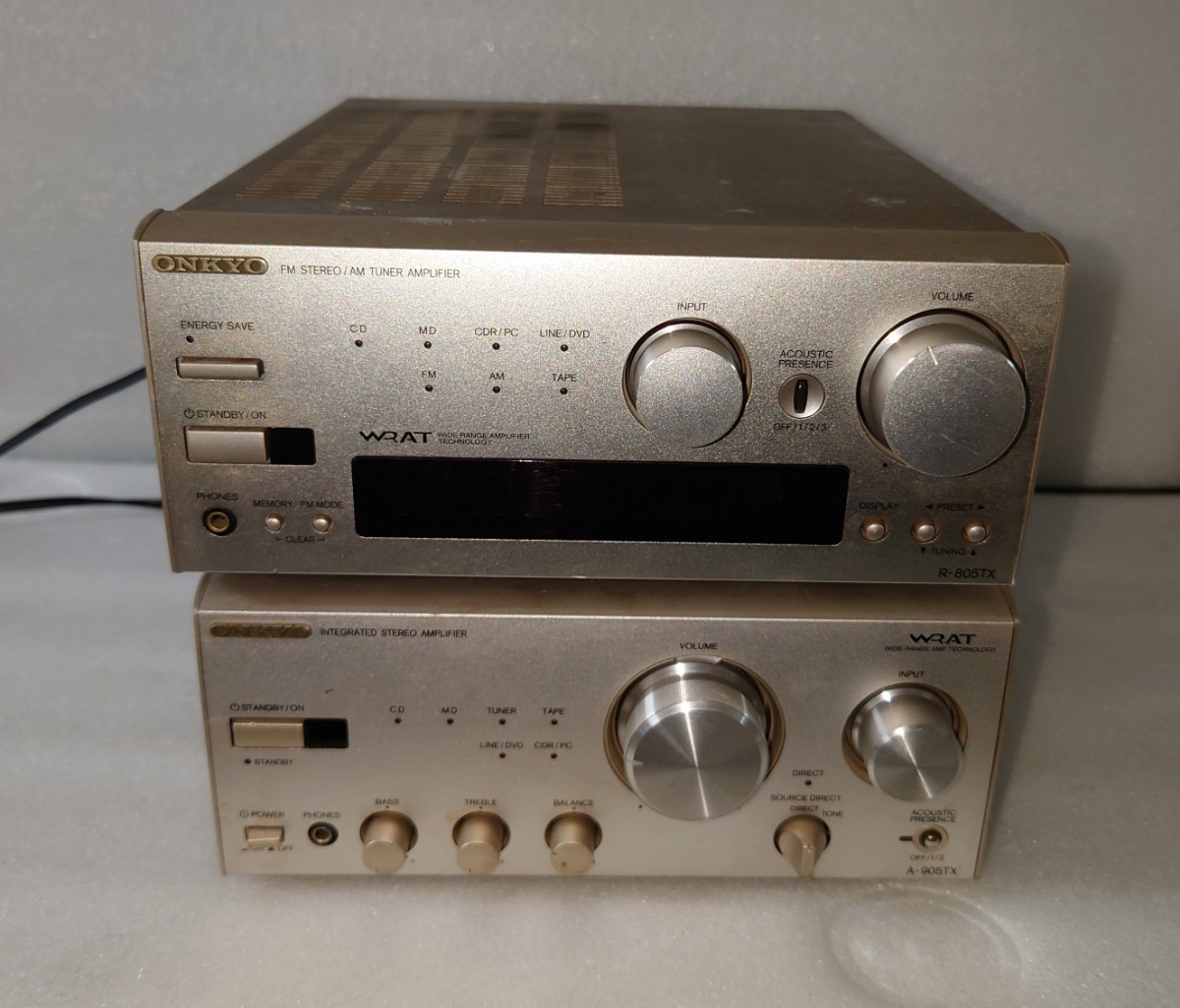 最安挑戦! ONKYO プリメインアンプ R-805TX A-905TX 2個セット