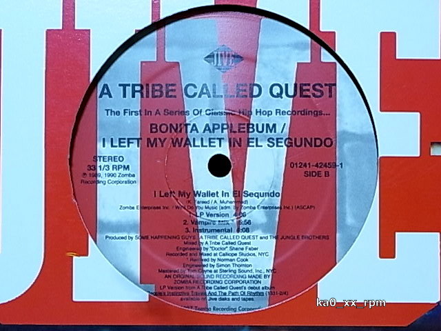 ★☆A Tribe Called Quest「Bonita Applebum / I Left My Wallet In El Segundo」☆★5点以上で送料無料!!!_画像3