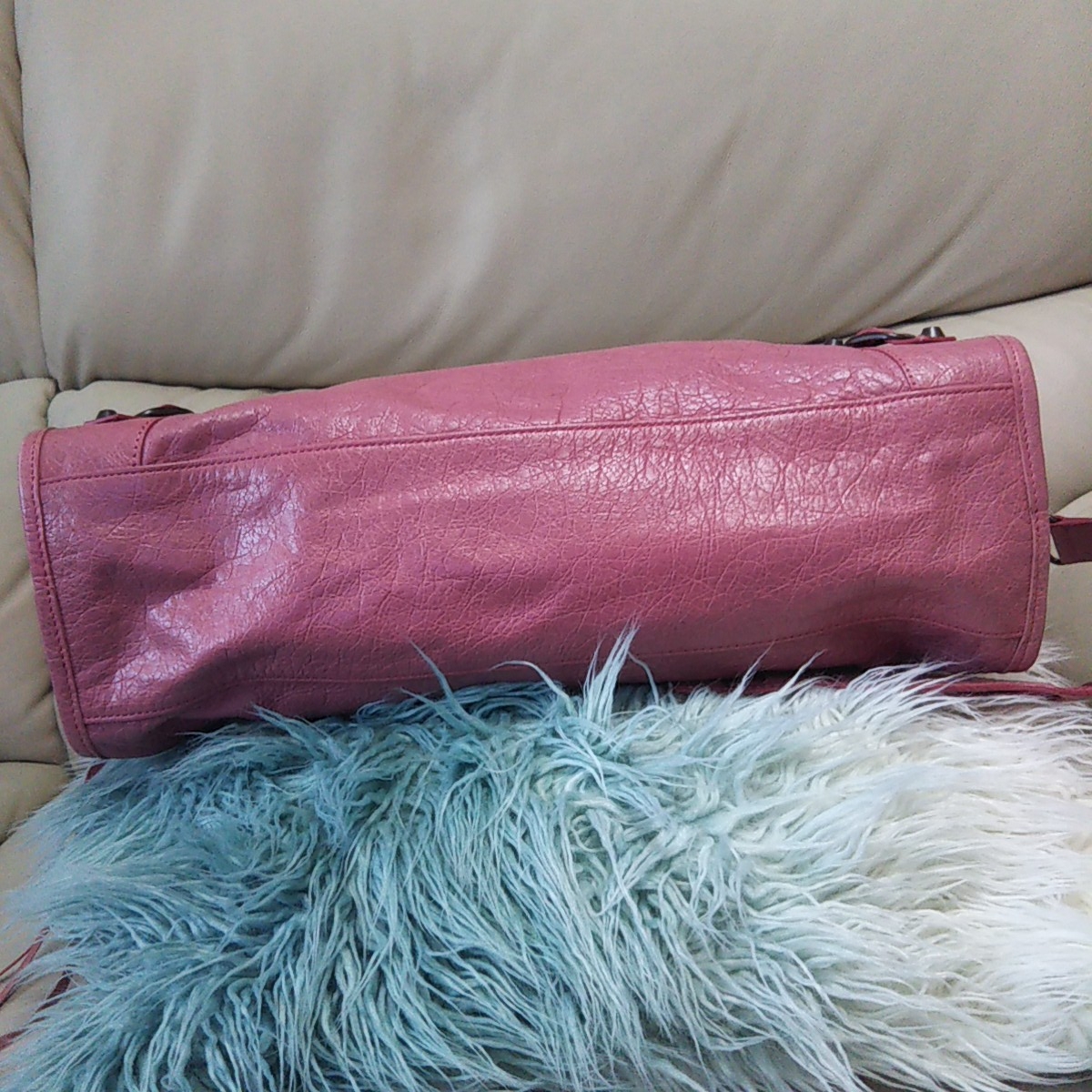美品 BALENCIAGA バレンシアガ ザ・シティ ザシティ 115748 2WAY ショルダーバッグ ハンドバッグ トートバッグ ピンク マゼンタ
