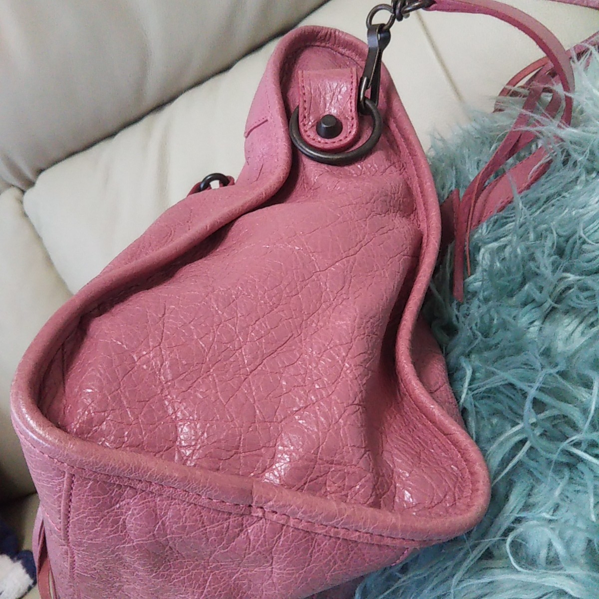 美品 BALENCIAGA バレンシアガ ザ・シティ ザシティ 115748 2WAY ショルダーバッグ ハンドバッグ トートバッグ ピンク マゼンタ