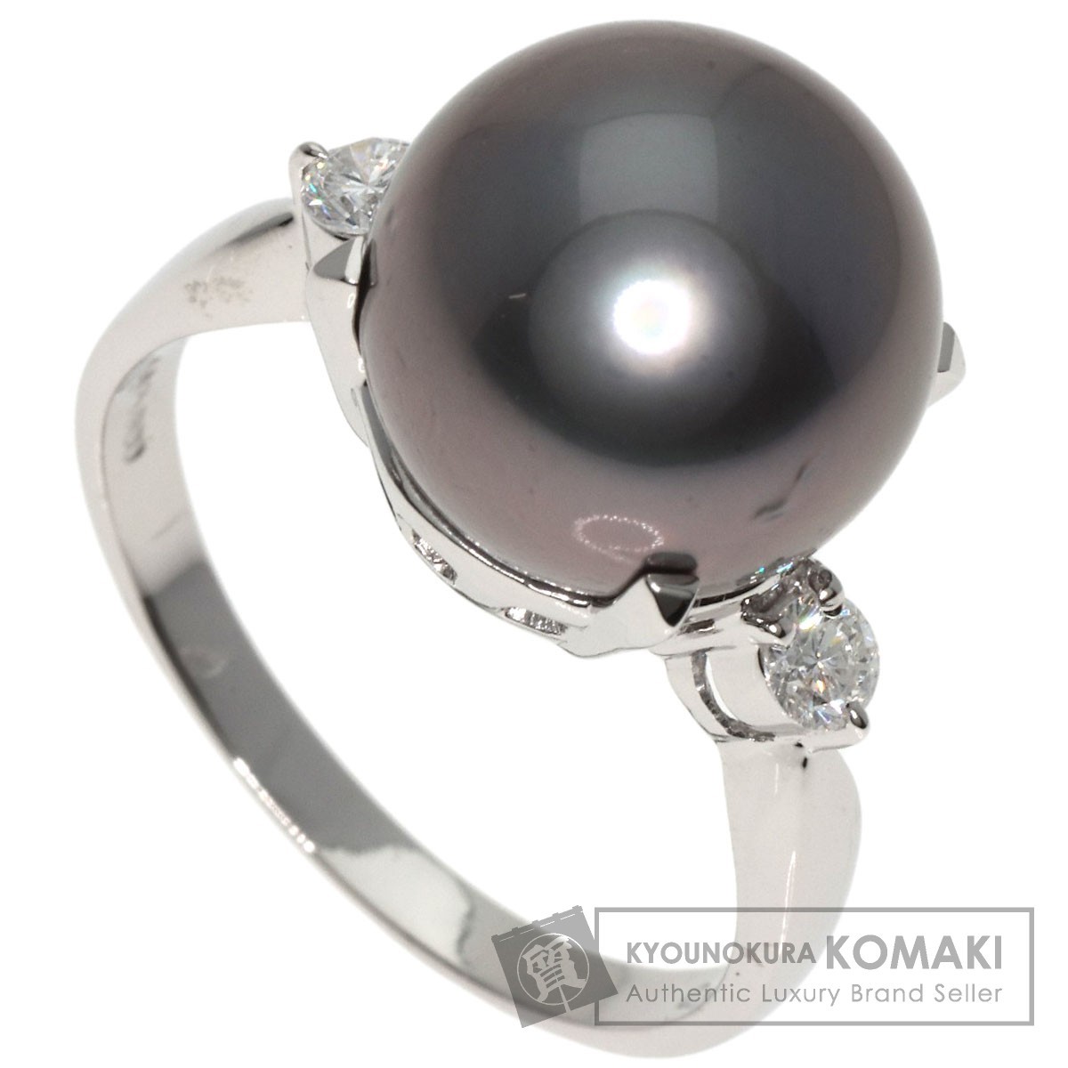 国内初の直営店 TASAKI 中古 レディース プラチナPT900 リング・指輪 ダイヤモンド 真珠 グレーパール 南洋 タサキ 指輪