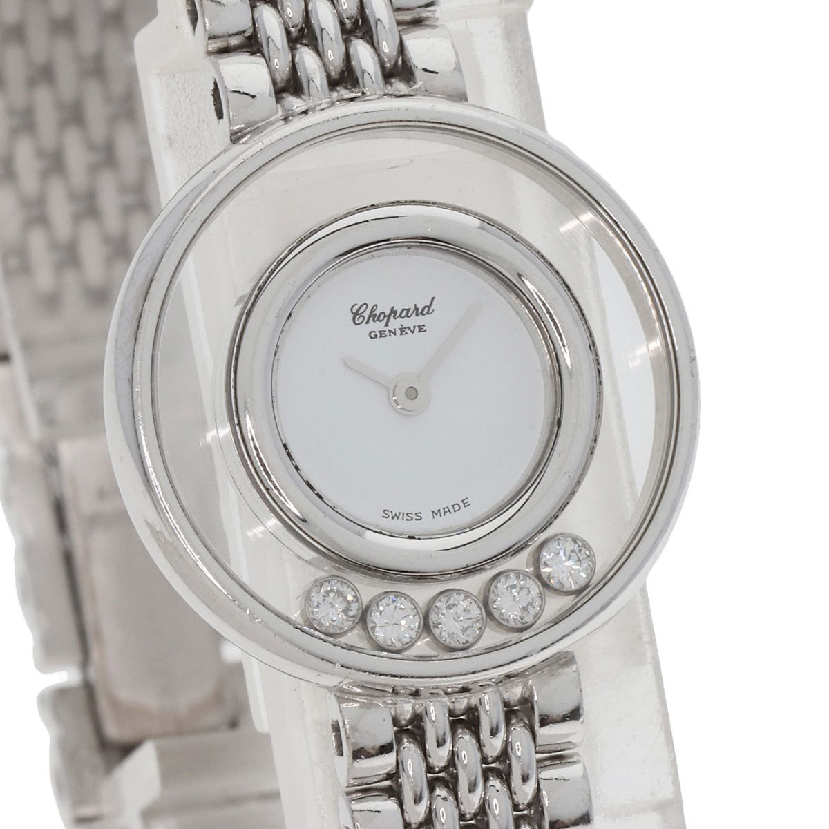 Chopard Chopard 20/6147 happy бриллиант наручные часы K18 белое золото K18WG женский б/у 