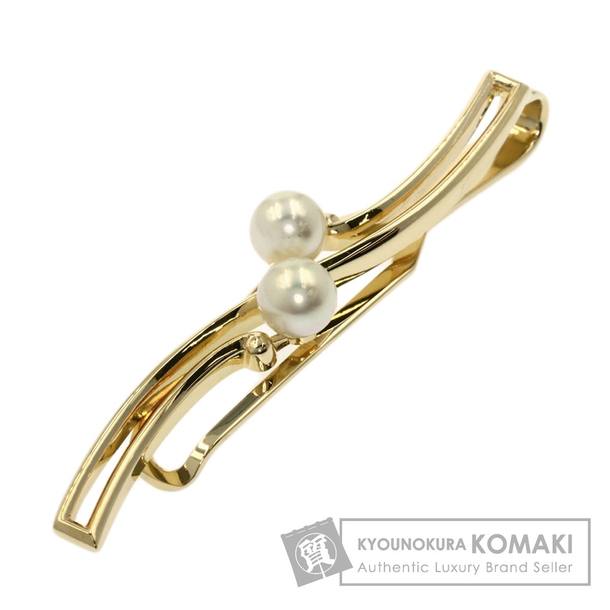 MIKIMOTO ミキモト パール 真珠 タイピン K14イエローゴールド メンズ 中古_画像1