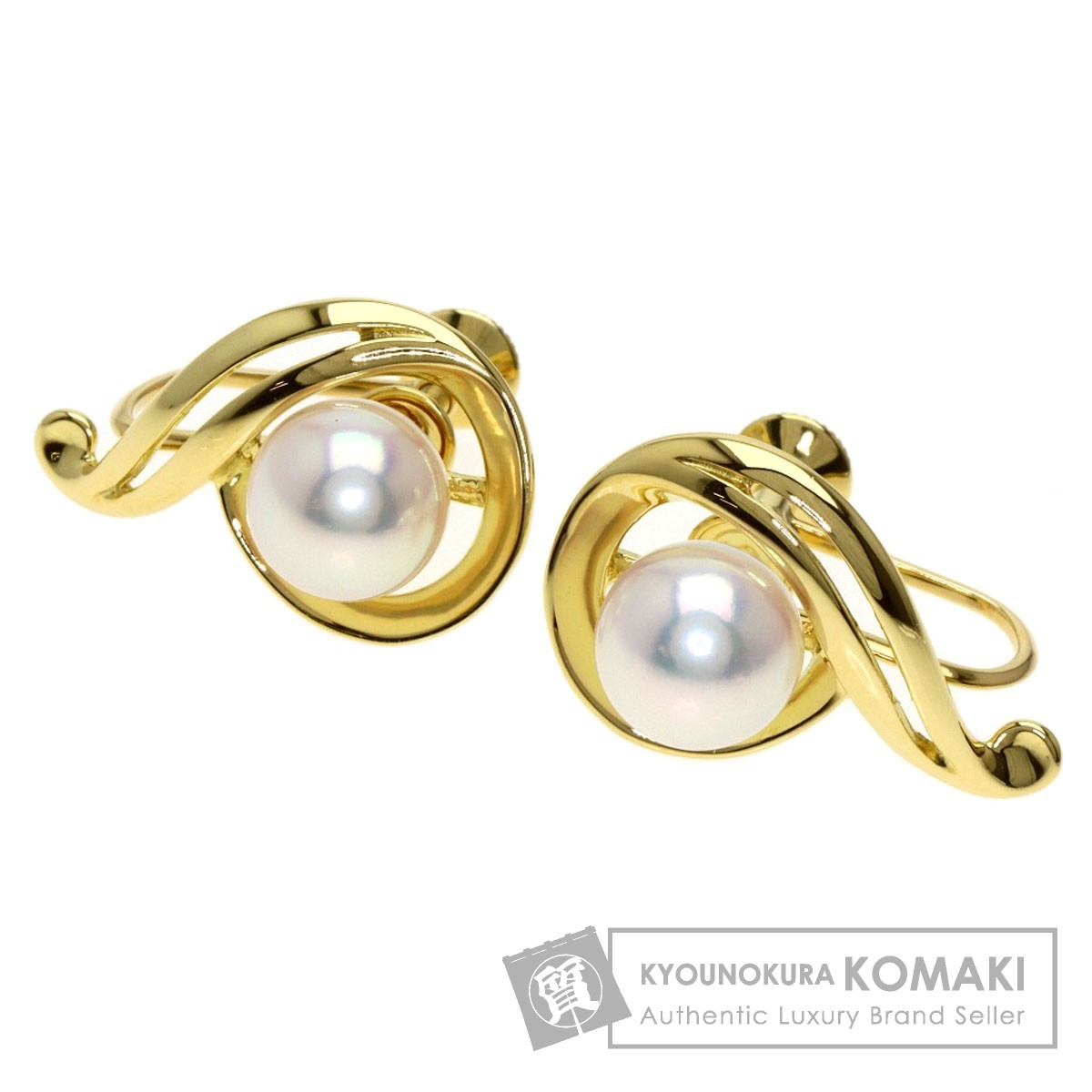 MIKIMOTO ミキモト パール 真珠 イヤリング K18イエローゴールド レディース 中古