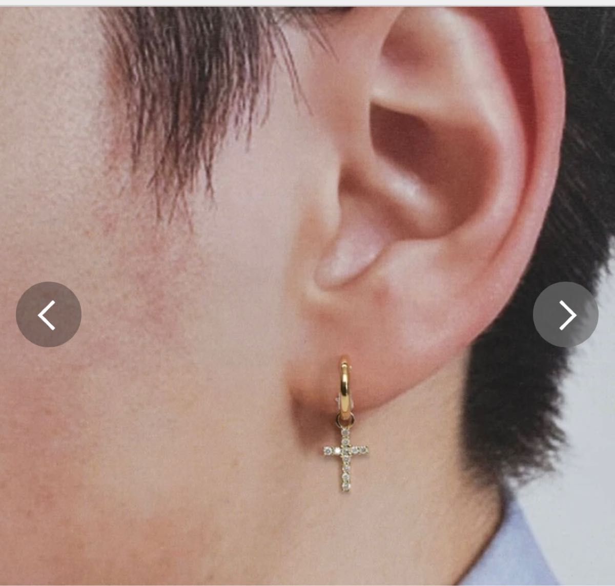 K18 18金 ダイヤモンドピアス 片耳用 クロス 十字架 新品-