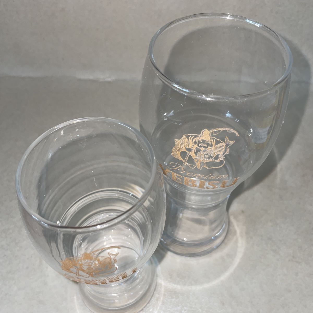  prompt decision! unused #e screw beer multi tumbler beer glass large small set pair #bi Agras pirusna- not for sale 