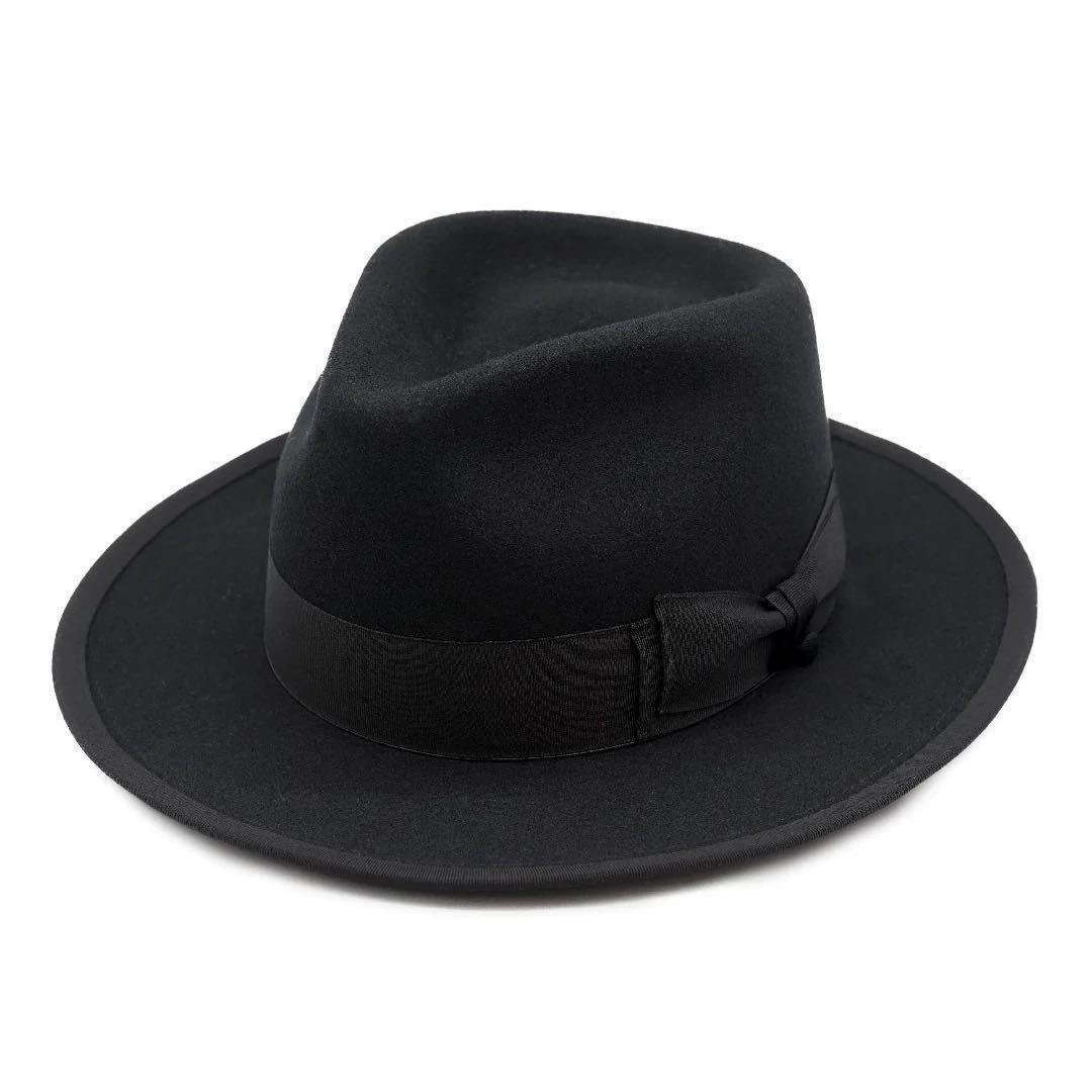 新品 THE H.W.DOG & CO. 　HAT D-000008-H POINT-H サイズ:38 BLACK_画像1