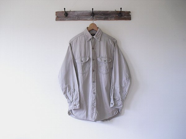 Lee CHETOPA Cotton Twill Shirt（1960s） リー チェトパ コットンツイル シャツ Made in U.S.A ＠M ベージュ 黒タグ ヴィンテージの画像2