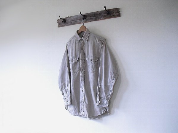 Lee CHETOPA Cotton Twill Shirt（1960s） リー チェトパ コットンツイル シャツ Made in U.S.A ＠M ベージュ 黒タグ ヴィンテージの画像5