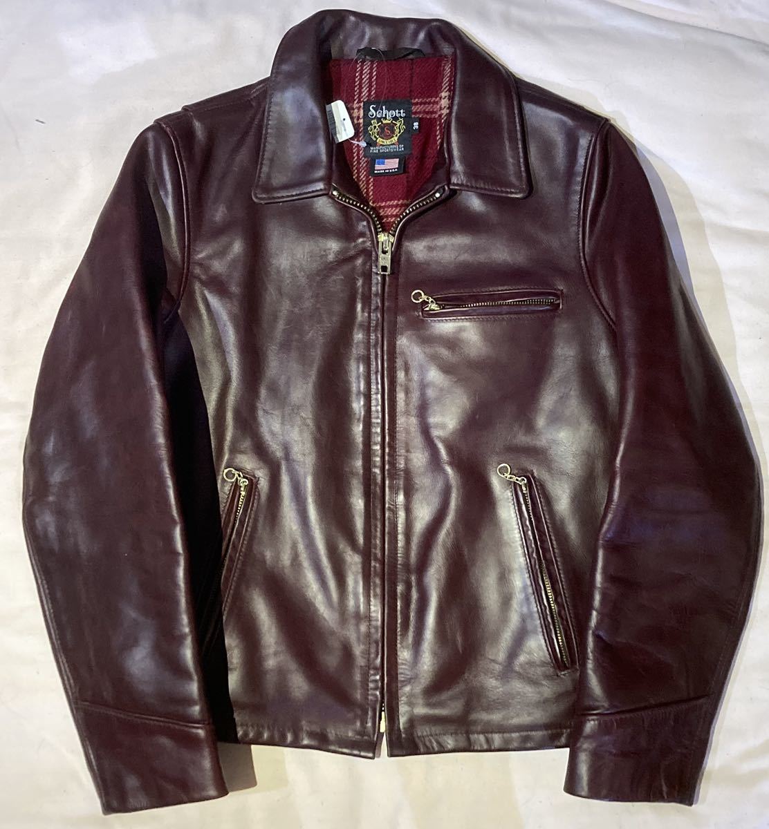 絶品】 Horween JACKET TRUCKER 6103US Schott 美品 Leatherショット