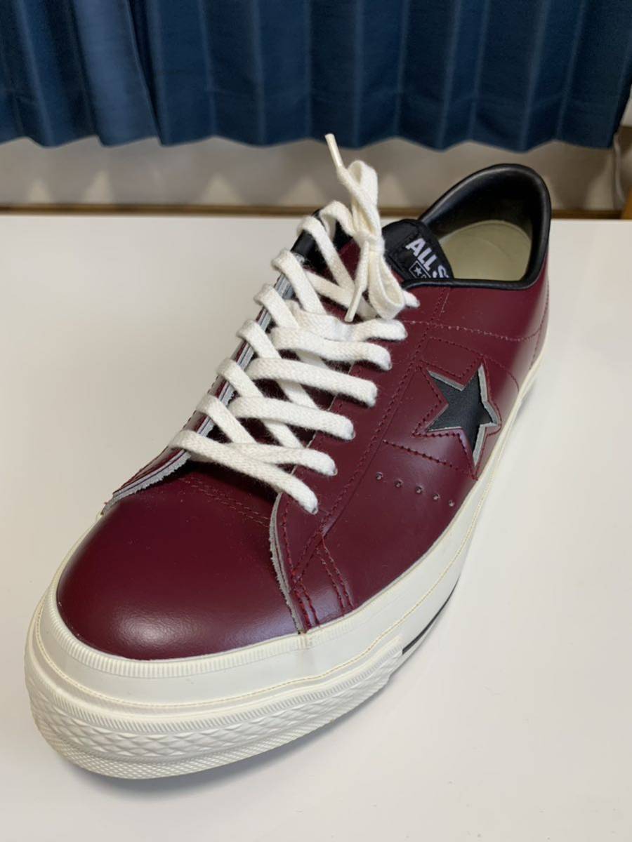 CONVERSEコンバース☆ワンスター28.0cm☆エンジ色モデル本革レザーメンズ_画像3