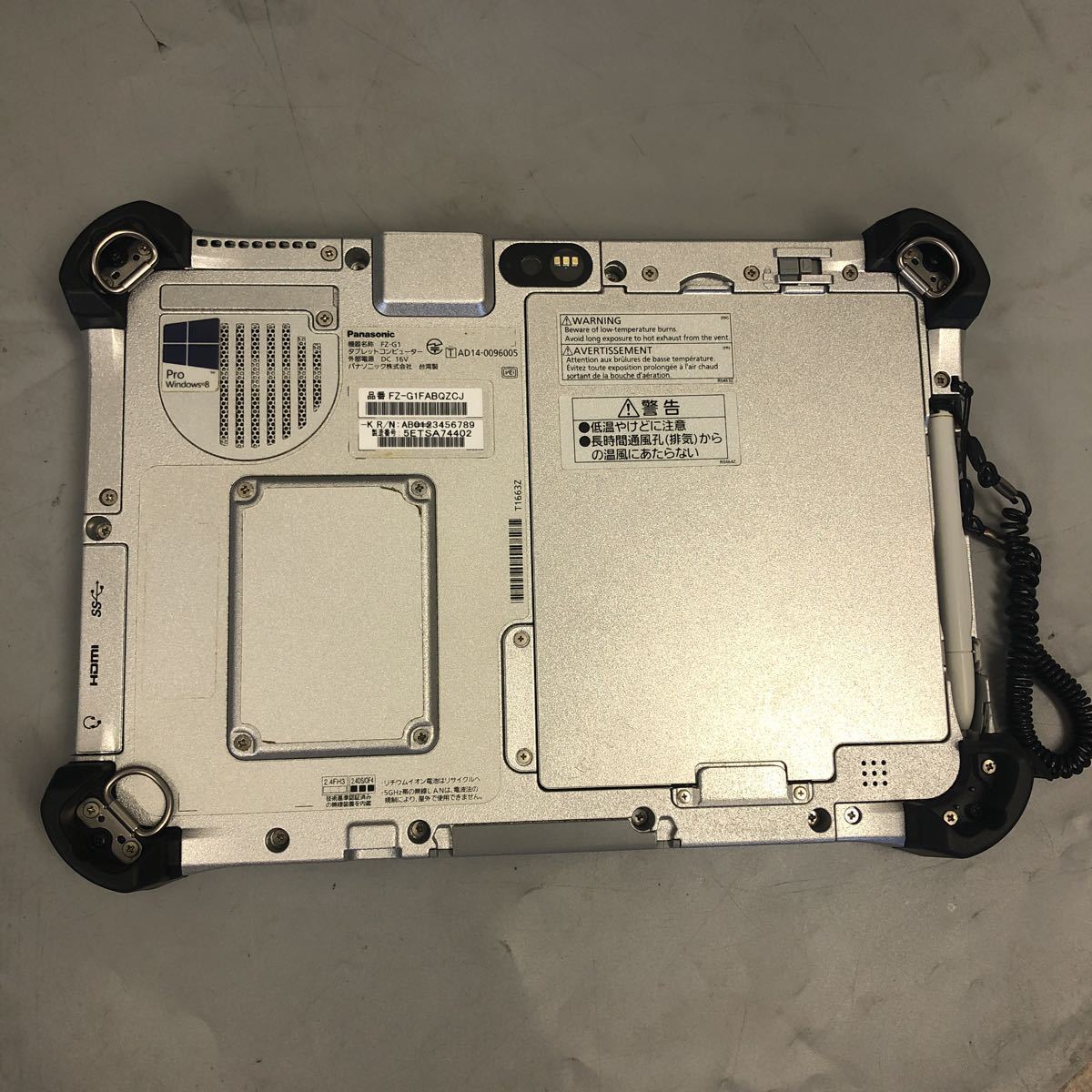 JX 10台セット Panasonic TOUGHPAD FZ-G1 /Core i5-4310U 2.0GHz/RAM:4GB/SSD:128GB/10.1インチ/動作品_画像3