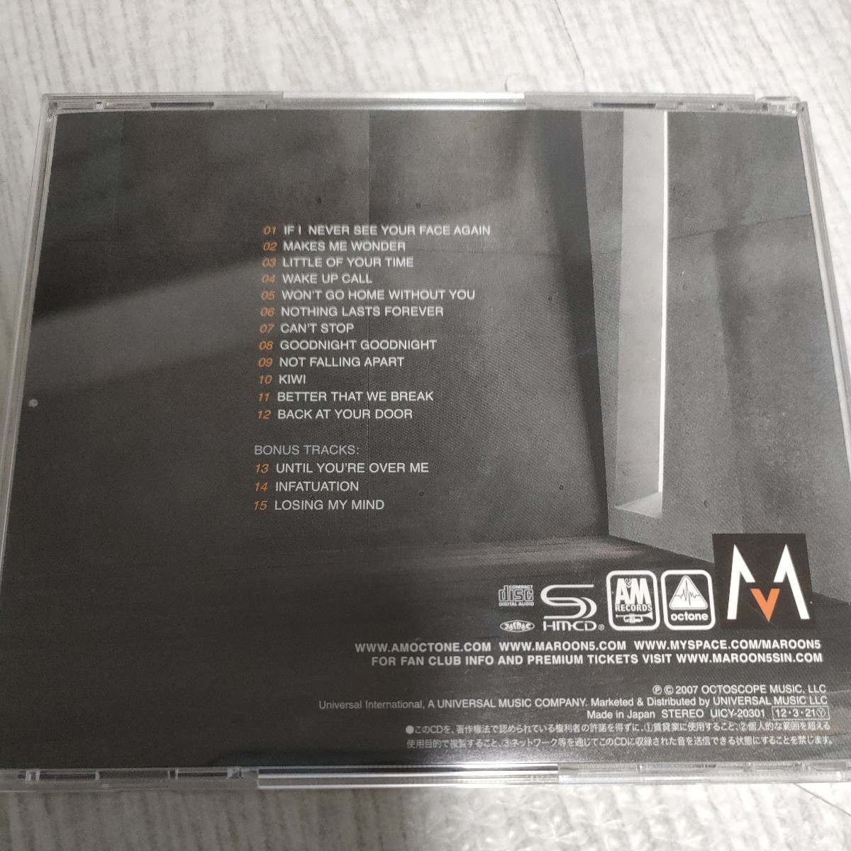 [国内盤CD] マルーン5/イットウォントビースーンビフォーロング　SHM-CD_画像2