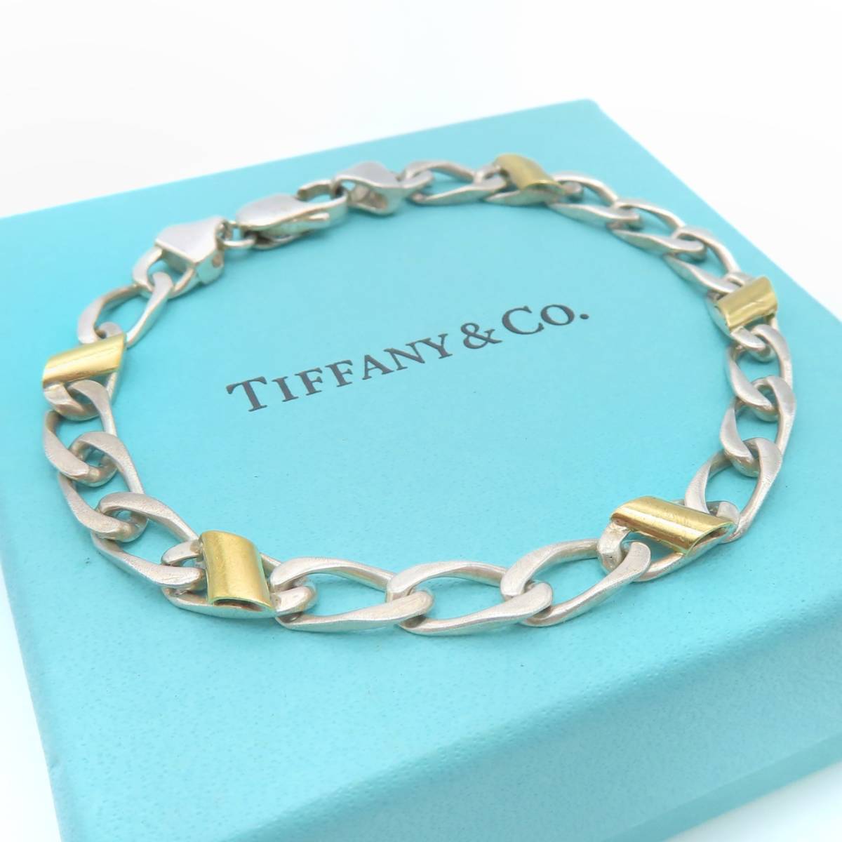 送料無料】 希少 Tiffany&Co. ティファニー 喜平 コンビ ブレスレット