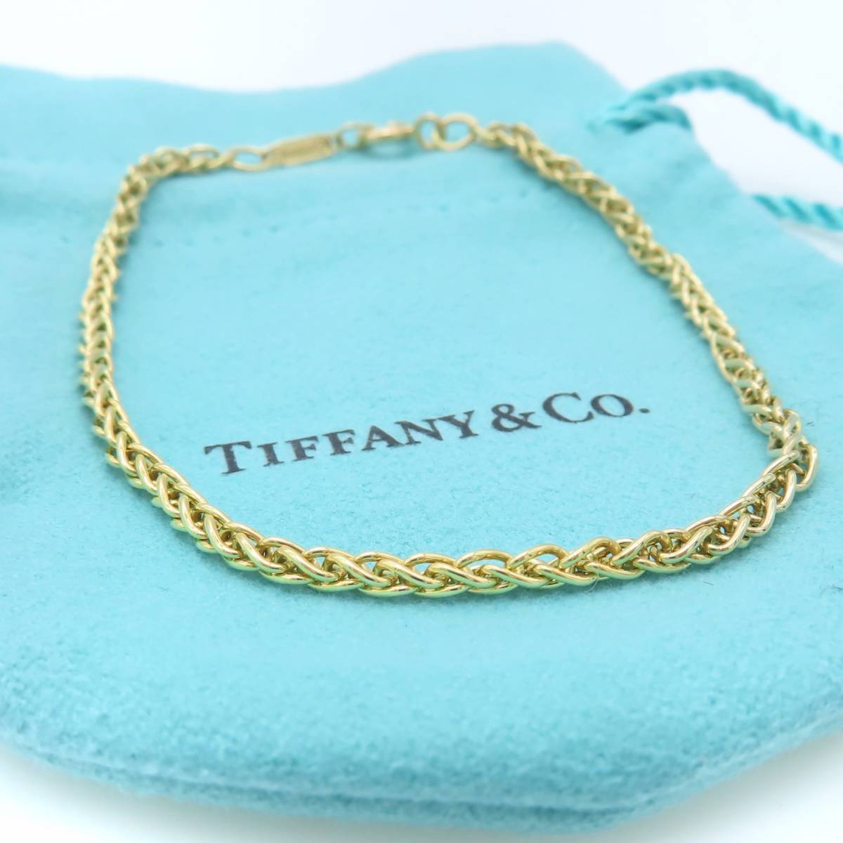 【送料無料】 未使用 Tiffany&Co. ティファニー イエロー ゴールド ロープ ブレスレット 750 K18 HS50