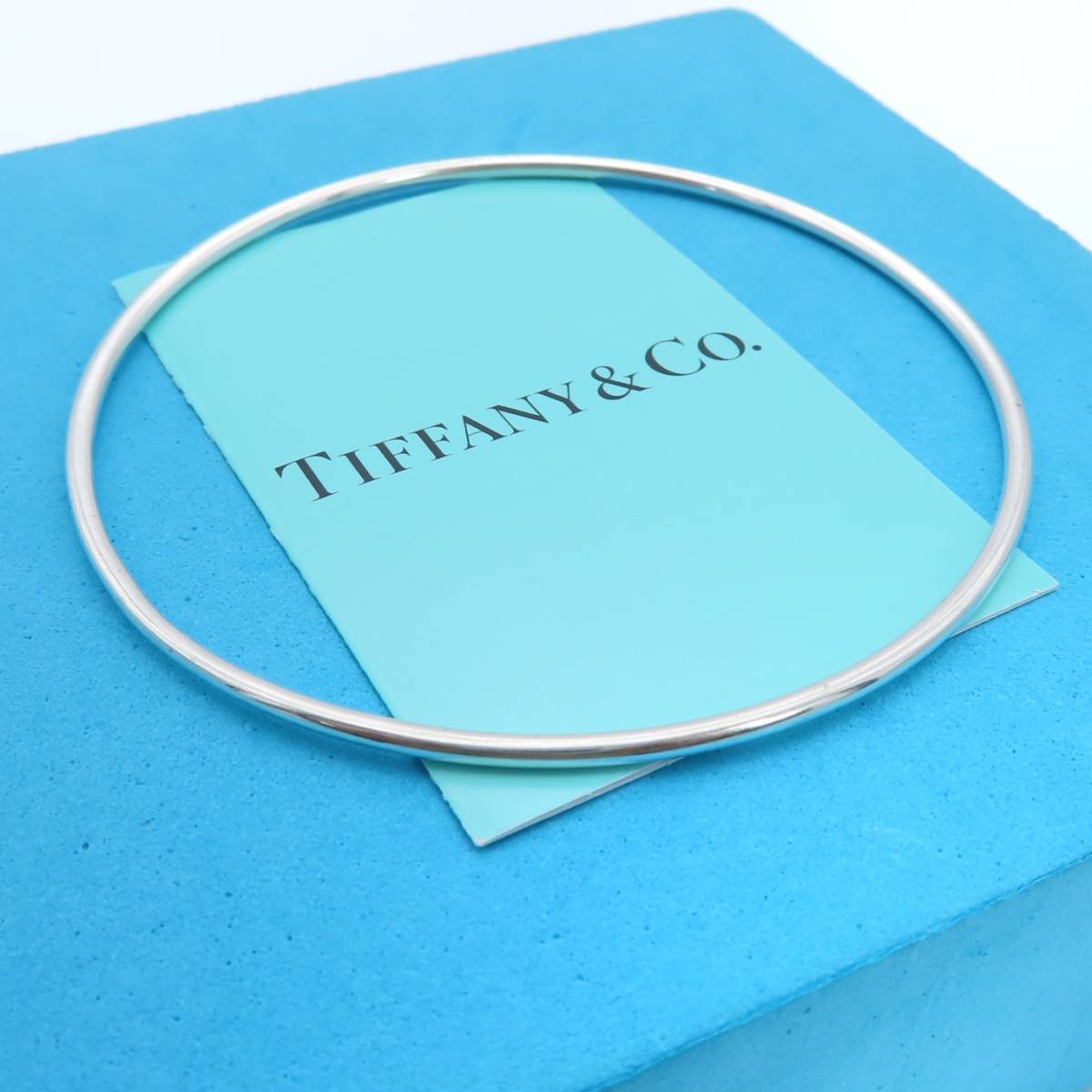 [ free shipping ] ultimate rare beautiful goods Tiffany&Co. Tiffany simple Circle silver bangle SV925 bracele RP78