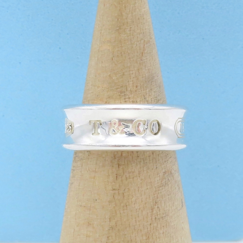 【送料無料】 美品 Tiffany&Co. ヴィンテージ ティファニー ナロー シルバー リング 8号 指輪 SV925 1837 HS48