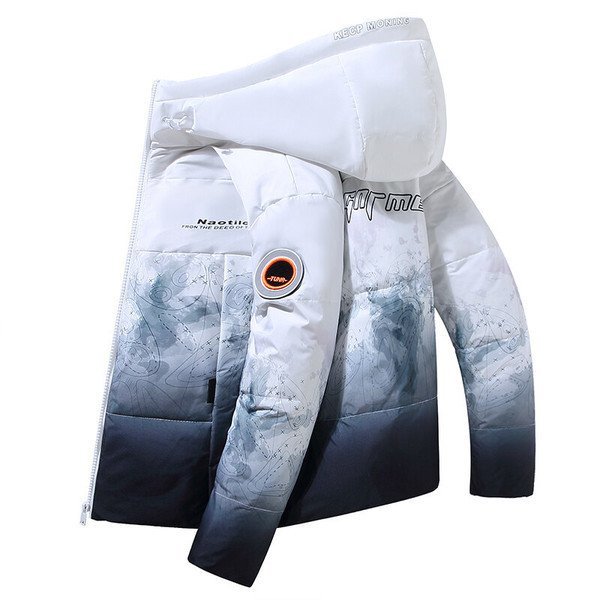 XL ホワイト ダウンジャケット メンズ レディース 迷彩 無地 ダウン 男女兼用 フード付き 保温 個性 防寒 防風 冬