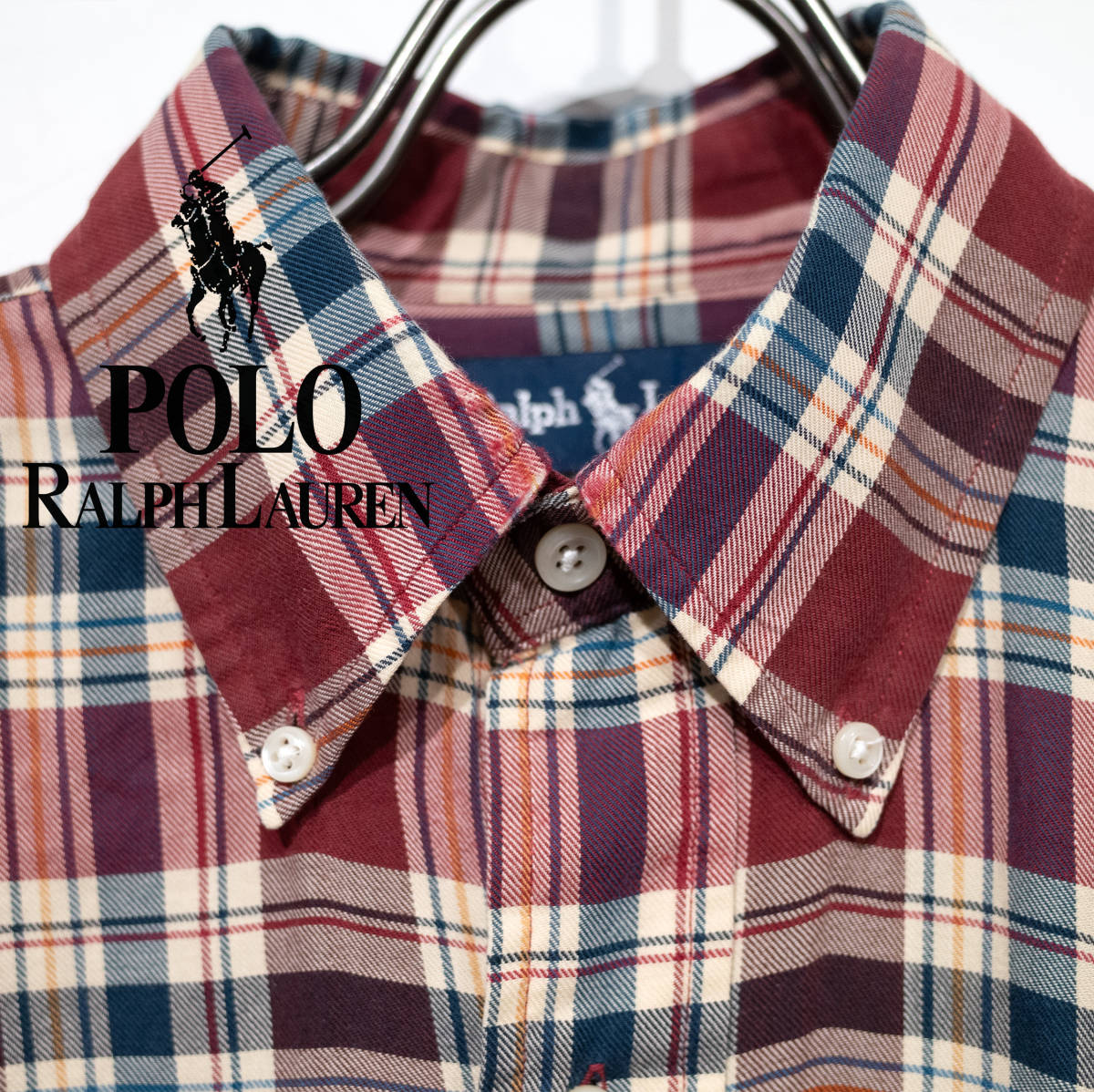 M / 90’S POLO RALPH LAUREN ヴィンテージ ポロラルフローレン 長袖 BDシャツ BLAIRE ブレイヤ オーバーサイズ ワイド チェック柄