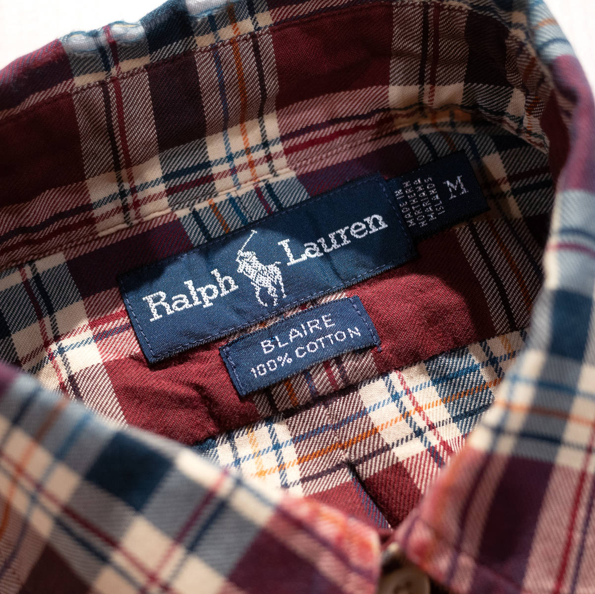 M / 90’S POLO RALPH LAUREN ヴィンテージ ポロラルフローレン 長袖 BDシャツ BLAIRE ブレイヤ オーバーサイズ ワイド チェック柄