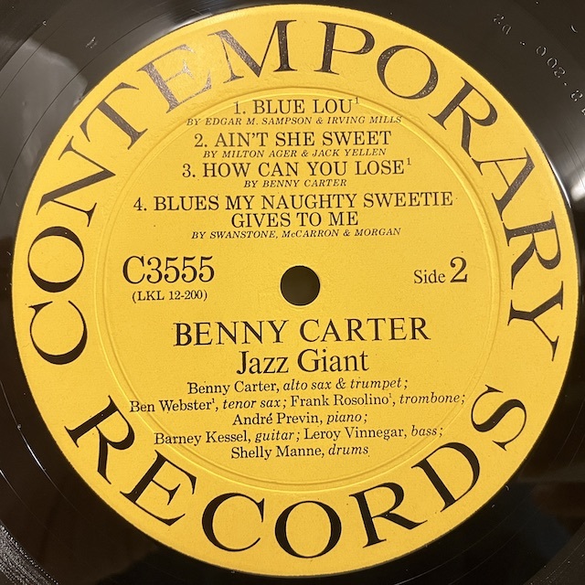 ●即決LP Benny Carter / Jazz Giant c3555 j38432 米オリジナル、Dg Mono BEN WEBSTER_画像2