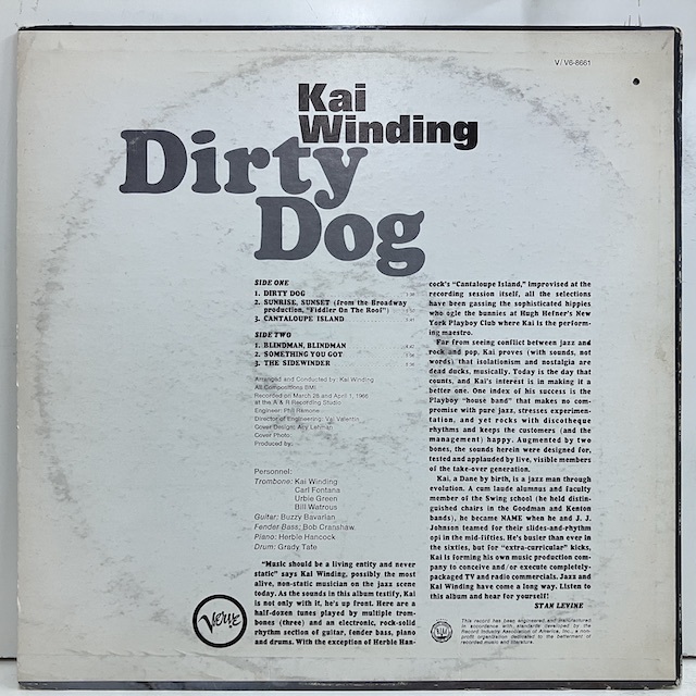 ●即決LP Kai Winding / Dirty Dog v6-8661 j38435 米オリジナル、Mgm Stereo Vangelder刻印 HERBIE HANCOCK_画像4