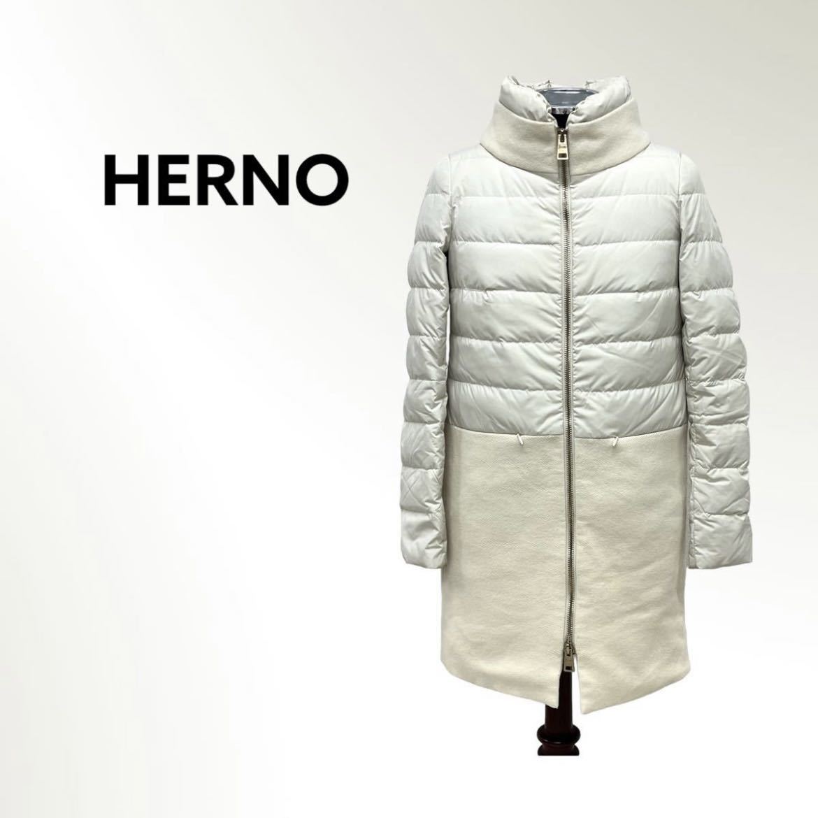 HERNO hell no wool nylon switch middle height down coat lady's PI0239D-39601
