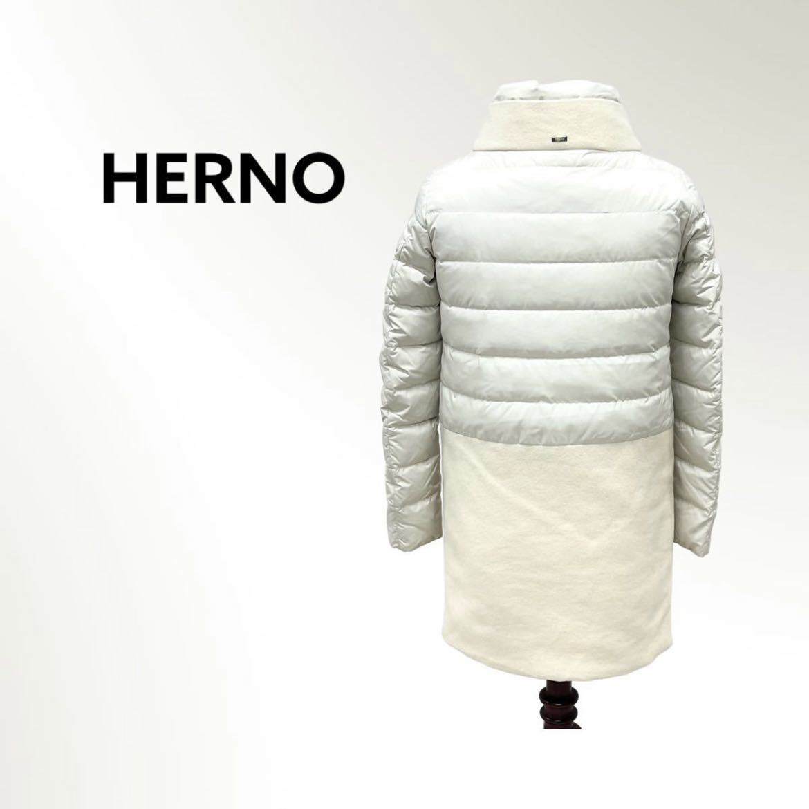 HERNO hell no wool nylon switch middle height down coat lady's PI0239D-39601