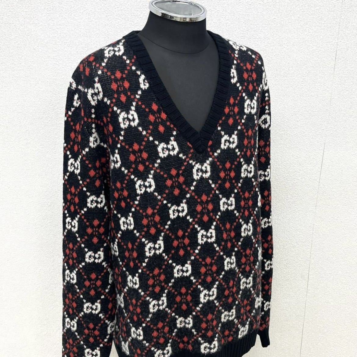 極美品□21SS GUCCI/グッチ 661174 GG総柄 ウール ロングスリーブ 長袖