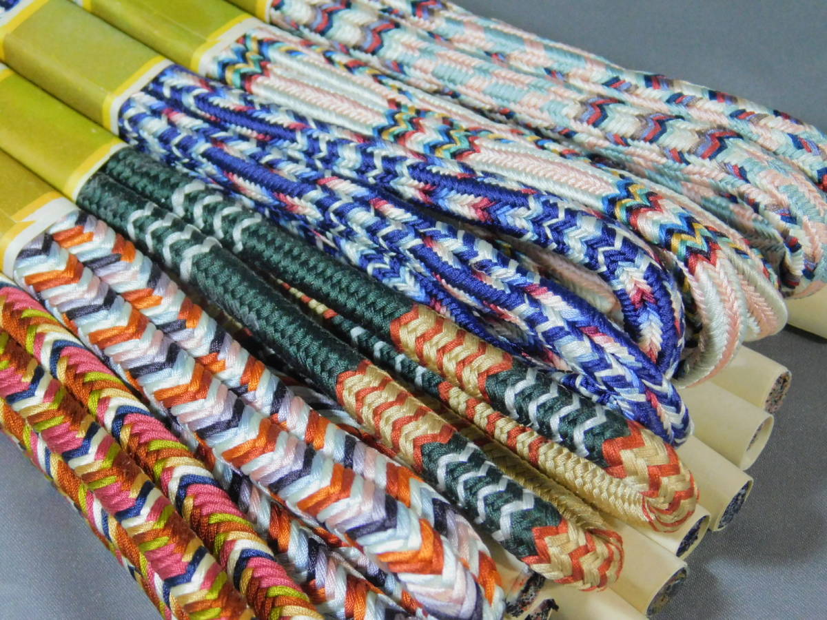 帯締 組紐(手組紐 帯紐)計6本 道明 古式糸組法教処 表彰者所蔵 伝統 