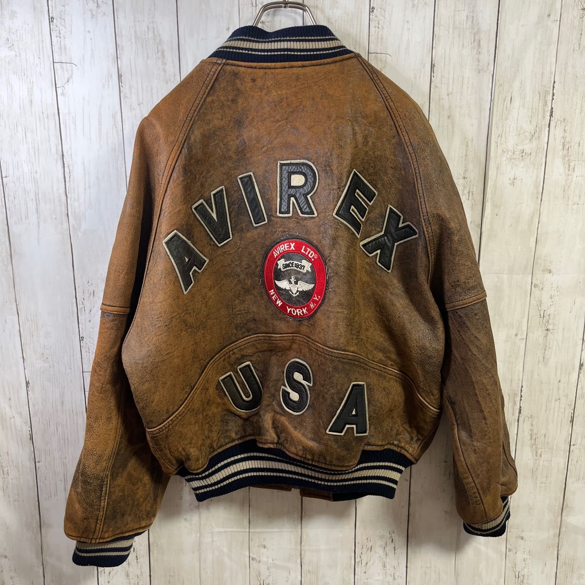 AVIREX 本革 レザージャケット 茶色 大きめ M〜L|Yahoo!フリマ AVIREX 本革 レザージャケット 茶色 大きめ M〜L|Yahoo!フリマ