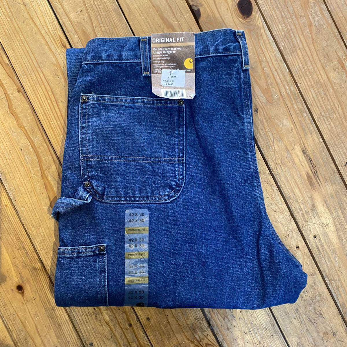 新品 Carhartt カーハート ダブルニー デニムパンツ ジーンズ メンズ W42 L30 インディゴブルー ワーク ペインター タグ付き未使用品 P1074_画像1