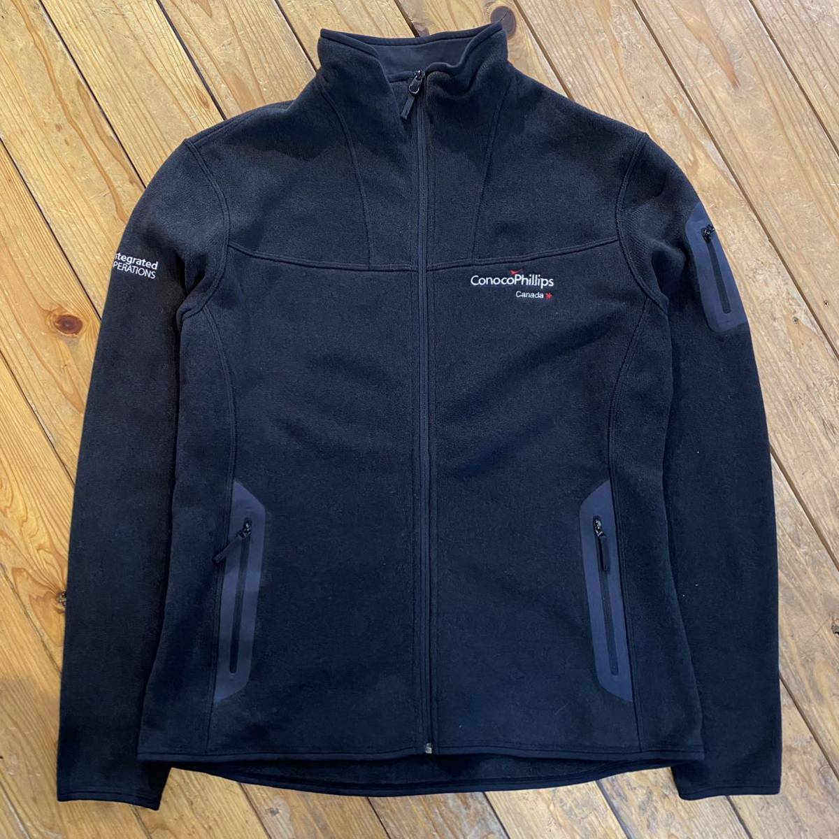 USA古着 ARC‘TERYX アークテリクス フリース ジャケット Trim fit レディース XL ブラック アウトドア テック ロゴ アメリカ仕入 J2675_画像2