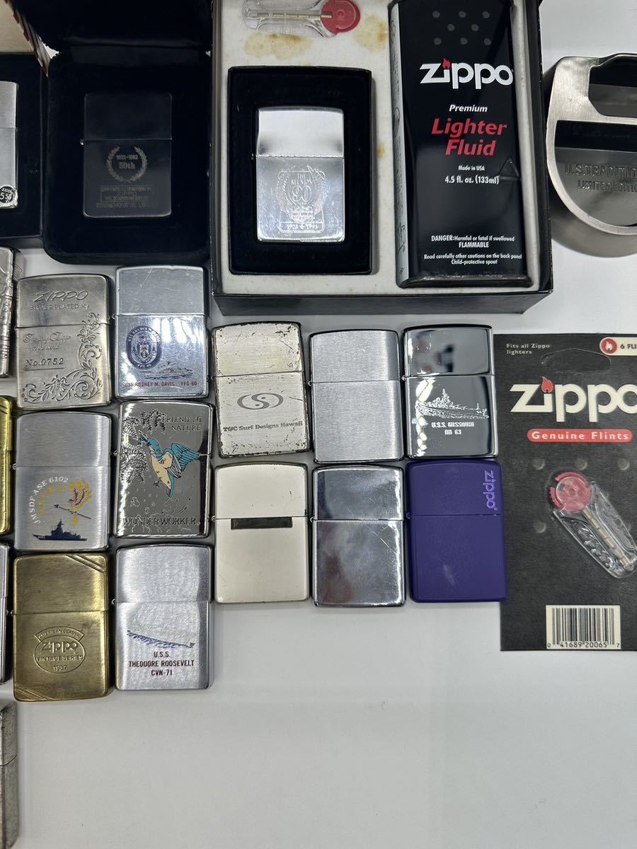 ZIPPO ジッポー オイルライター 約29点フリント2点セット U.S.TRADITIONAL灰皿付 着火未確認_画像7