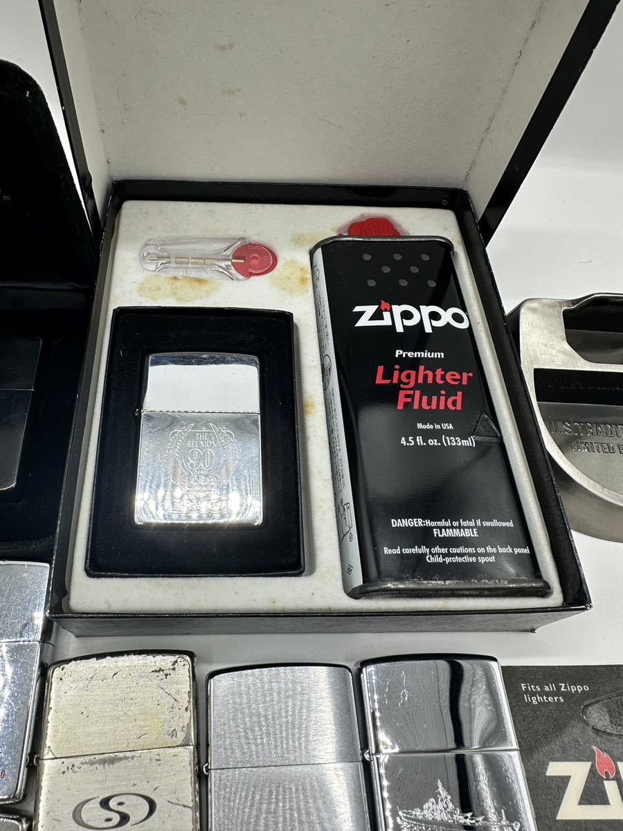 ZIPPO ジッポー オイルライター 約29点フリント2点セット U.S.TRADITIONAL灰皿付 着火未確認_画像2