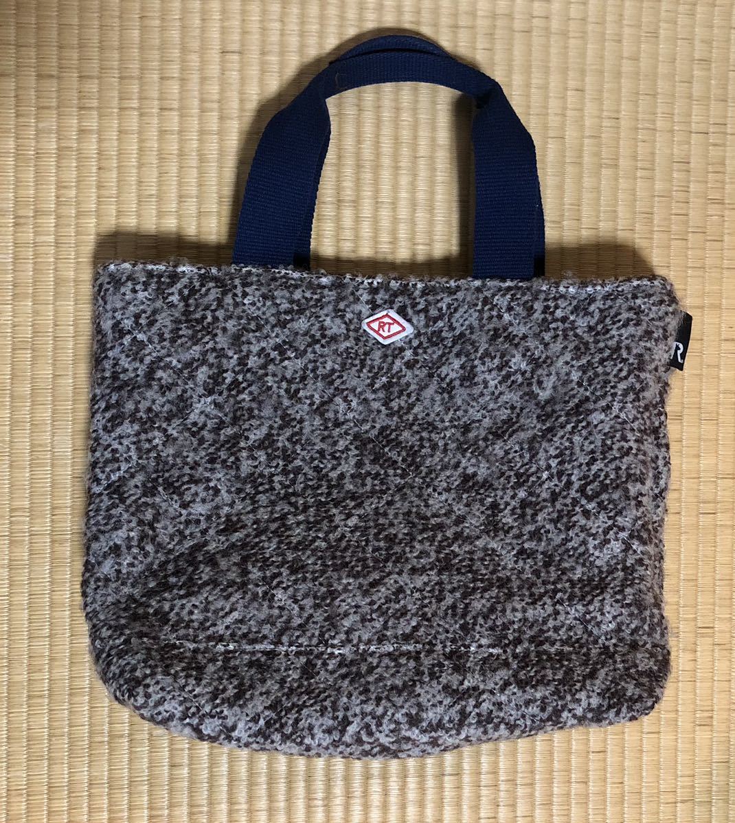 ルートート　ROOTOTE トートバッグ ウール調　ブラウン　中古　美品_画像1