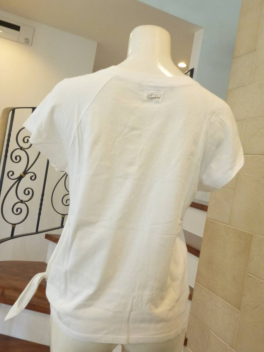 美品 GUCCI グッチ★白　ウエストリボン　ロゴプレート　半袖　Tシャツ M相当　XS_画像7