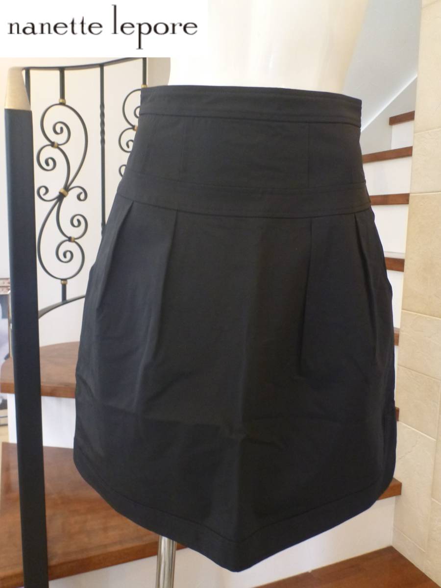 2.4万 新品 Nanette Lepore ナネットレポー★東京スタイル　黒　ブラック　スカート　4　M相当