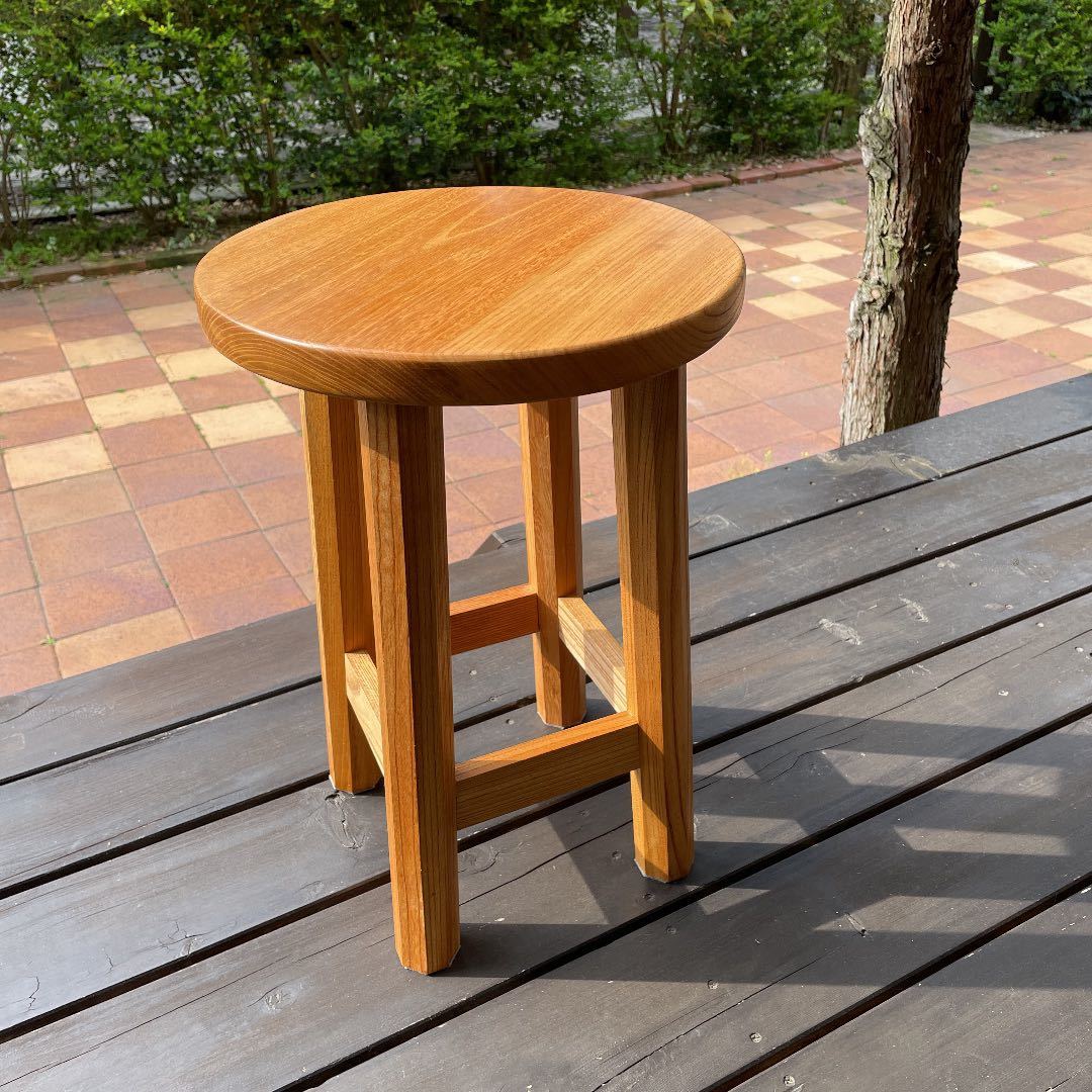 欅材スツール 高さ60cm 丸椅子 stool-