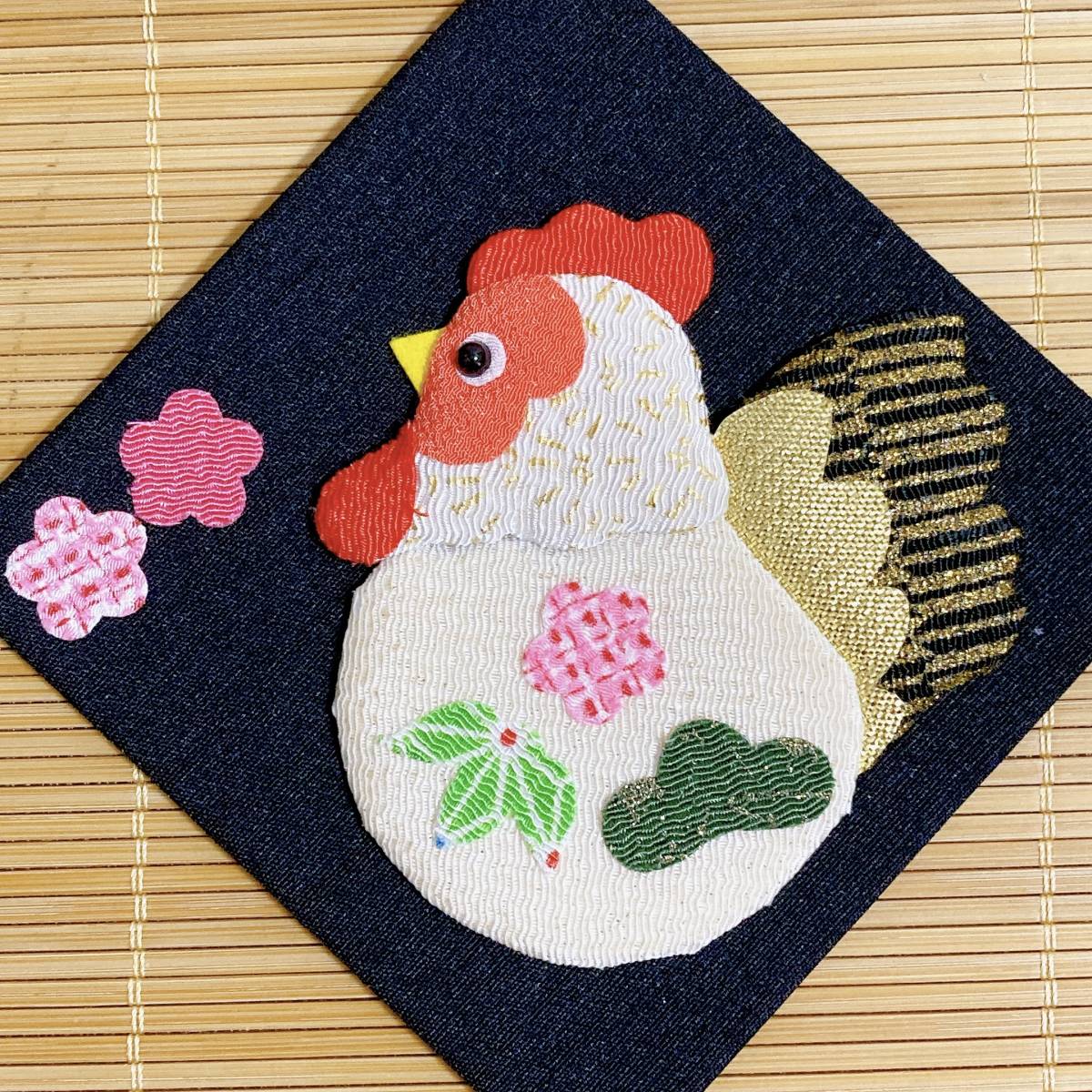 さくらほりきり 押絵 押絵飾り 三連タペストリー 酉年 壁飾り さくらほりきり 押絵 押絵飾り 三連タペストリー 酉年 壁飾り